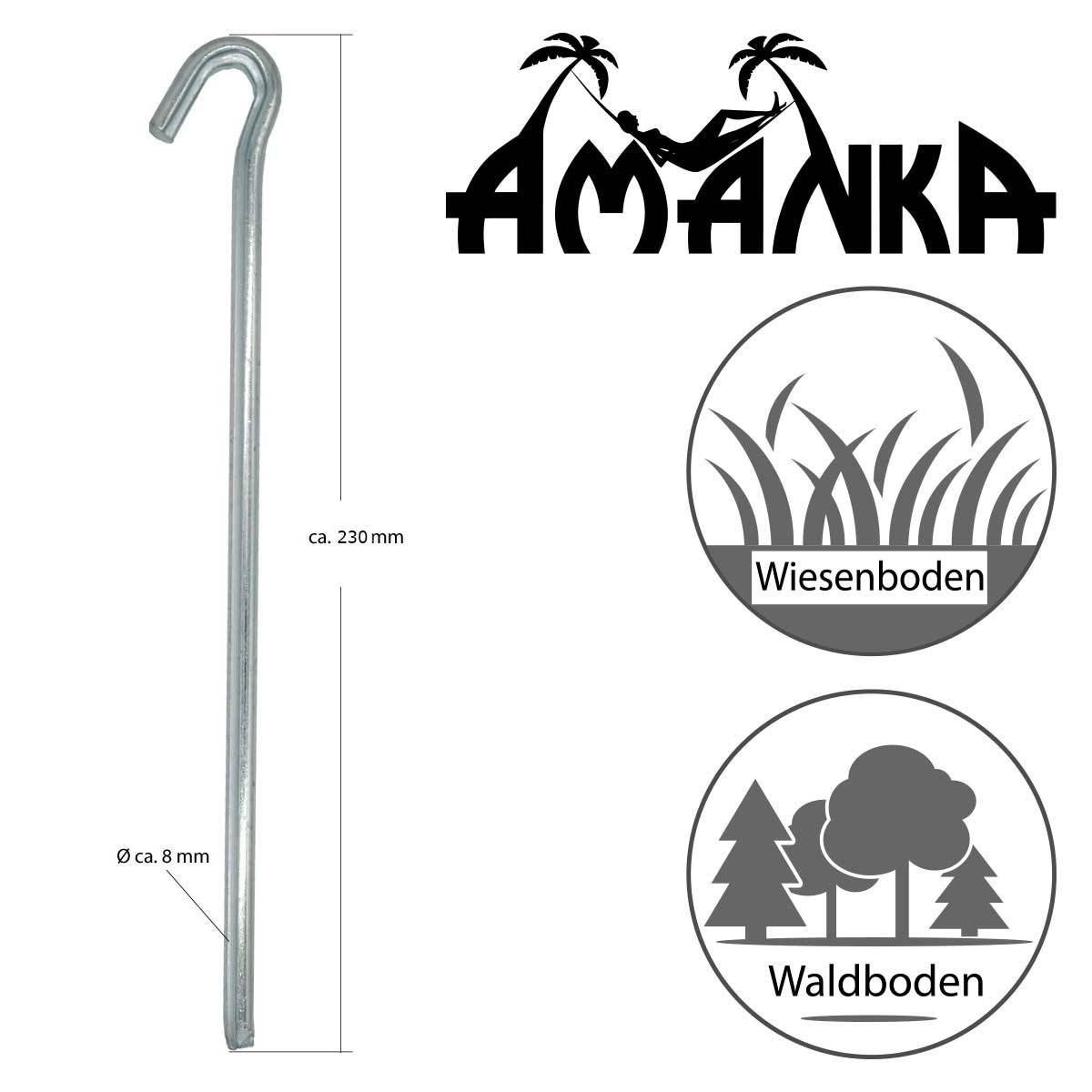 Stahl Hering Dreikant 5 Stück 22 cm AMA-207 für Wald Wiese steinige Böden