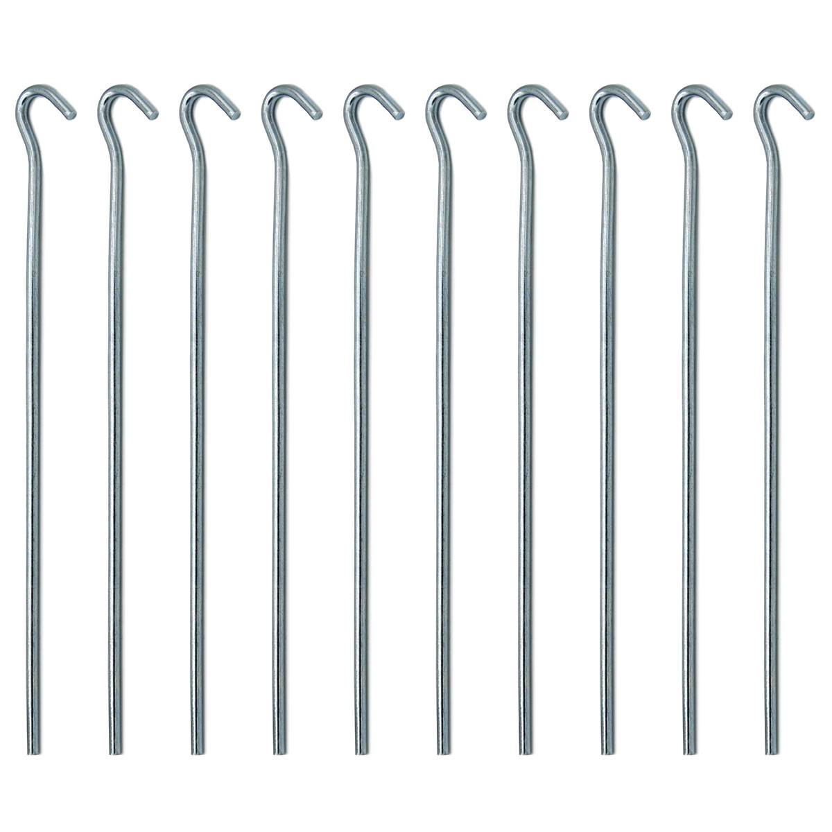 10 Runde Zelt-Heringe Erdnägel 250x4mm Bodenanker Camping-Zeltnägel Erdanker Robust Stabil Verzinkt