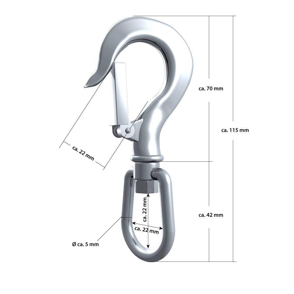 Hängesessel Drehwirbel 5x115mm 150kg Karabiner Swivel Hängematten Befestigung