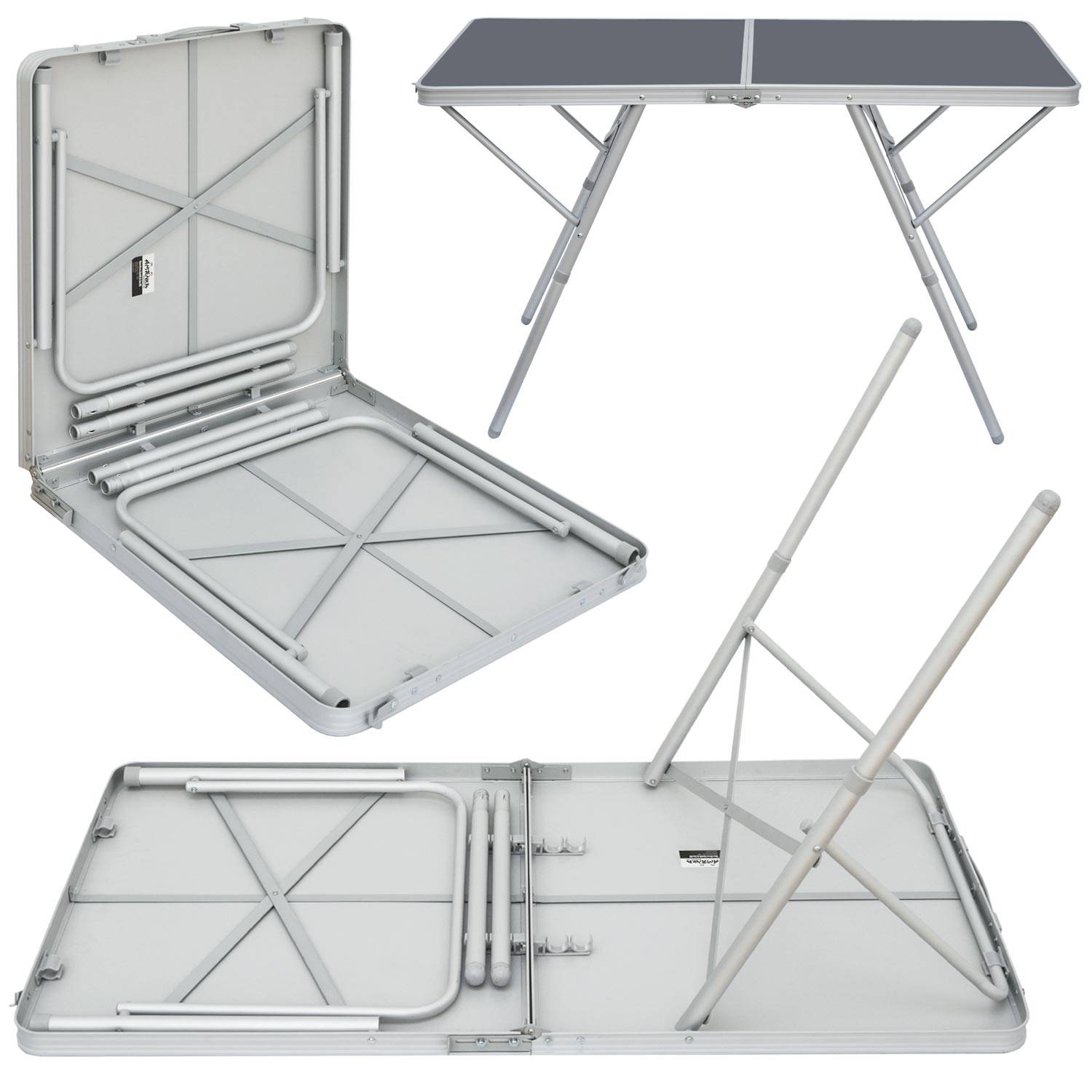 Standfester Aluminium Campingtisch 120x60x70cm Stabiler Klapptisch Alu-Falttisch