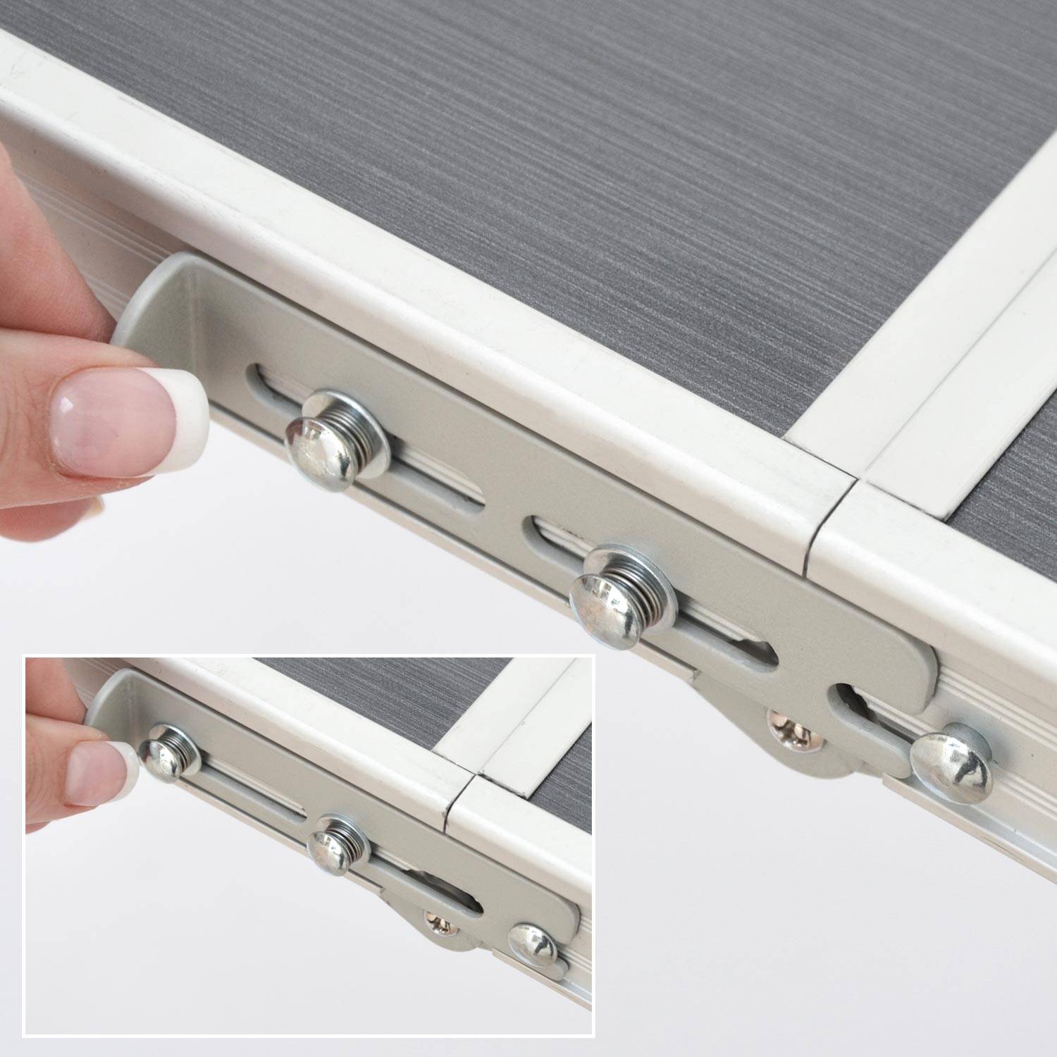 Standfester Aluminium Campingtisch 120x60x70cm Stabiler Klapptisch Alu-Falttisch