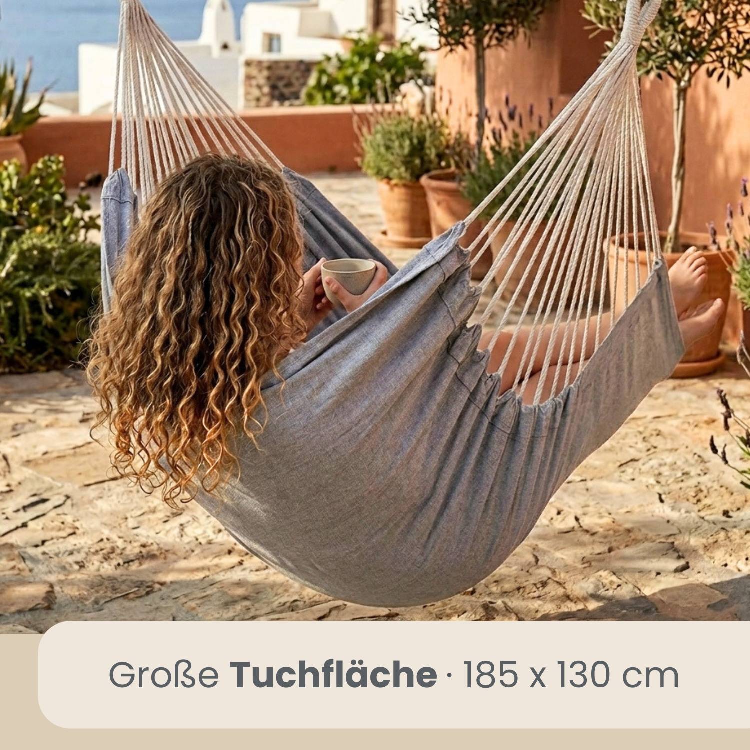 Extra-Sicher XXL Hängesessel - 185x130cm Hängestuhl bis 150kg