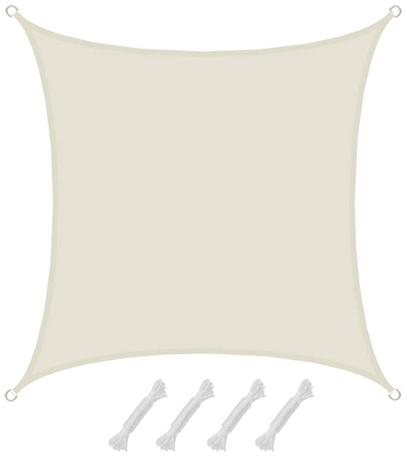 UPF50+ Sonnensegel 3x3 Polyester Quadratisch Wasserabweisend Garten Balkon Beige