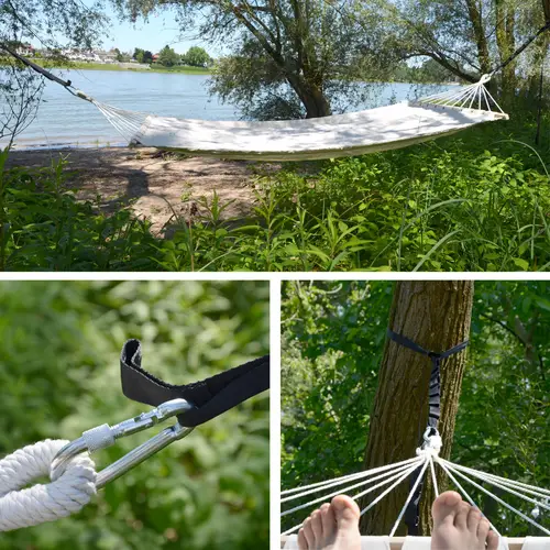 300kg Hängematten Befestigung 2 Gurte 280x2,5cm Baum Gurt Set Aufhängung Schwarz 300kg Hängematten Befestigung 2 Gurte 280x2,5cm Baum Gurt Set Aufhängung Schwarz