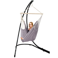 XXL Hängesessel mit Gestell Hängestuhl für 2 Doppel Hängesitz Hängeliege Grau XXL Hängesessel mit Gestell Hängestuhl für 2 Doppel Hängesitz Hängeliege Grau