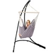 XXL Hängesessel mit Gestell Hängestuhl für 2 Doppel Hängesitz Hängeliege Grau XXL Hängesessel mit Gestell Hängestuhl für 2 Doppel Hängesitz Hängeliege Grau