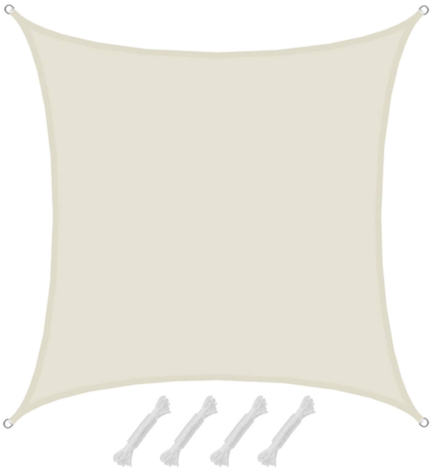 UPF50+ Sonnensegel 4x4 Polyester Quadratisch Wasserabweisend Garten Balkon Beige