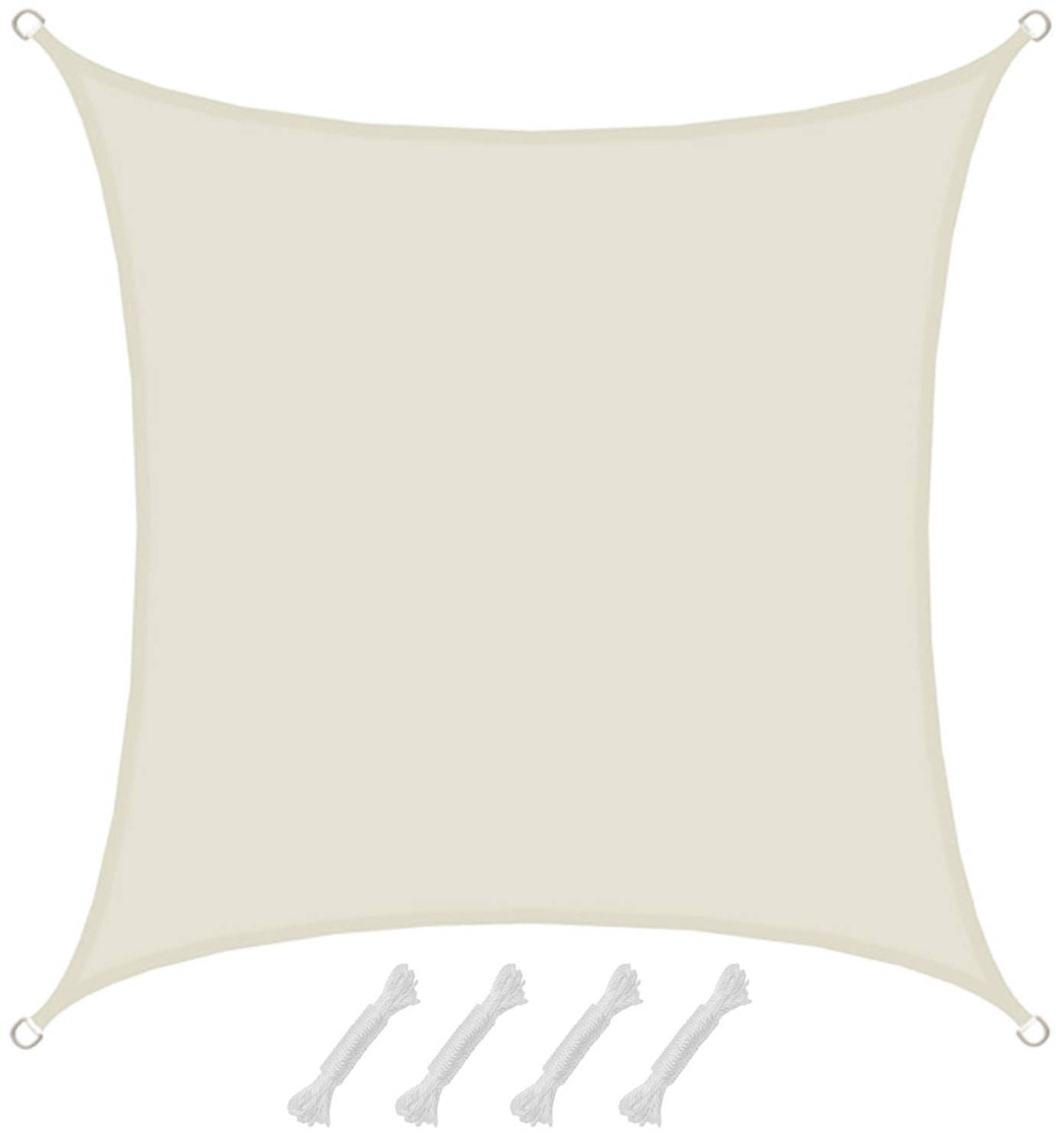 UPF50+ Sonnensegel 2x2 Polyester Quadratisch Wasserabweisend Garten Balkon Beige