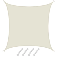 UPF50+ Sonnensegel 2x2 Polyester Quadratisch Wasserabweisend Garten Balkon Beige UPF50+ Sonnensegel 2x2 Polyester Quadratisch Wasserabweisend Garten Balkon Beige