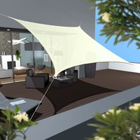 UV Sonnensegel 4x4 m HDPE Quadrat Sonnenschutz Überdachung Garten Balkon Beige UV Sonnensegel 4x4 m HDPE Quadrat Sonnenschutz Überdachung Garten Balkon Beige
