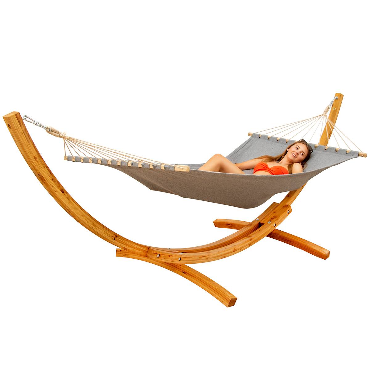 XXL Hängematte mit Gestell - 325 cm Hängemattengestell Holz mit Stabhängematte