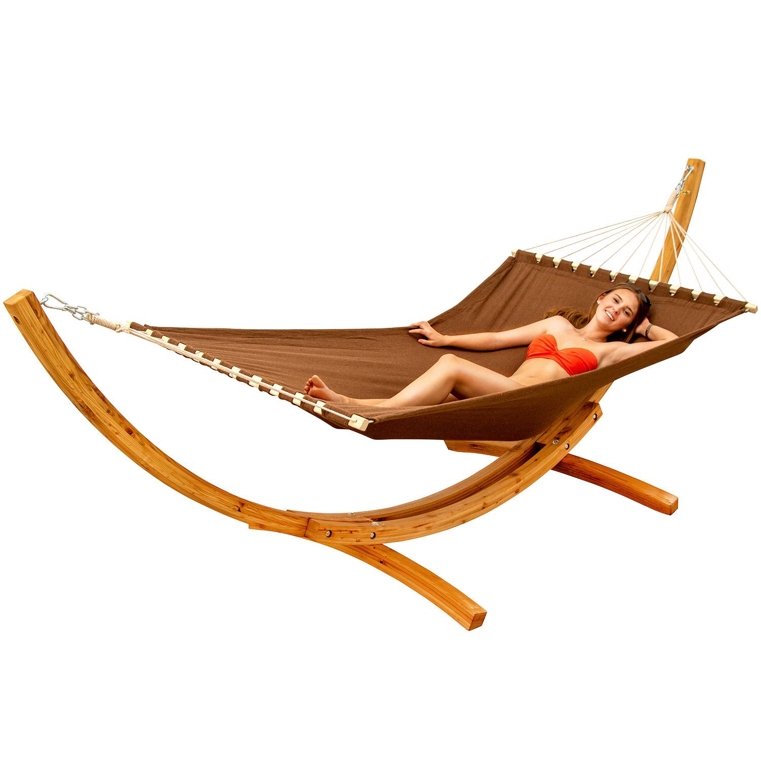 XXL Hängematte mit Gestell - 325 cm Hängemattengestell Holz mit Stabhängematte