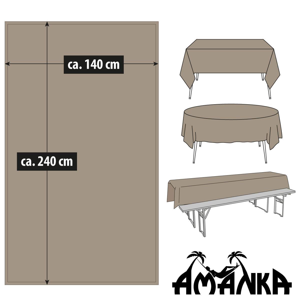 Abwaschbare Stoff Tischdecke 240x140 - LotuseffektTischtuch - Wasserabweisend
