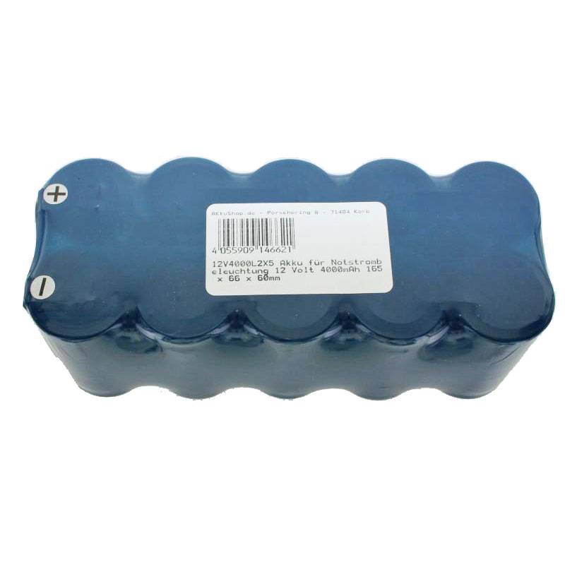 Akku für Notstrombeleuchtung 12 Volt 4000mAh 165 x 66 x 60mm