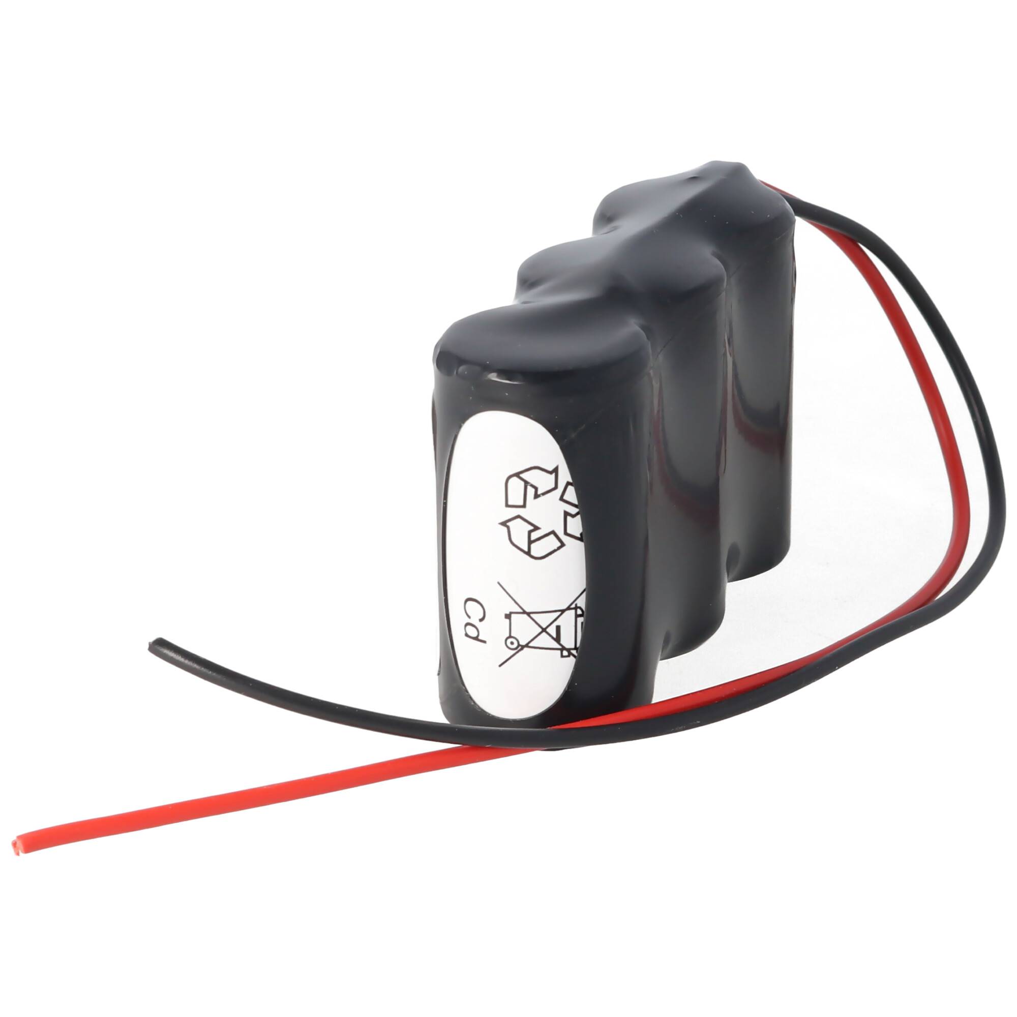Akku für Notbeleuchtung 3,6 Volt 1800mAh Sub-C mit 200mm Anschlusskabel, Abmessungen 69x23x43mm