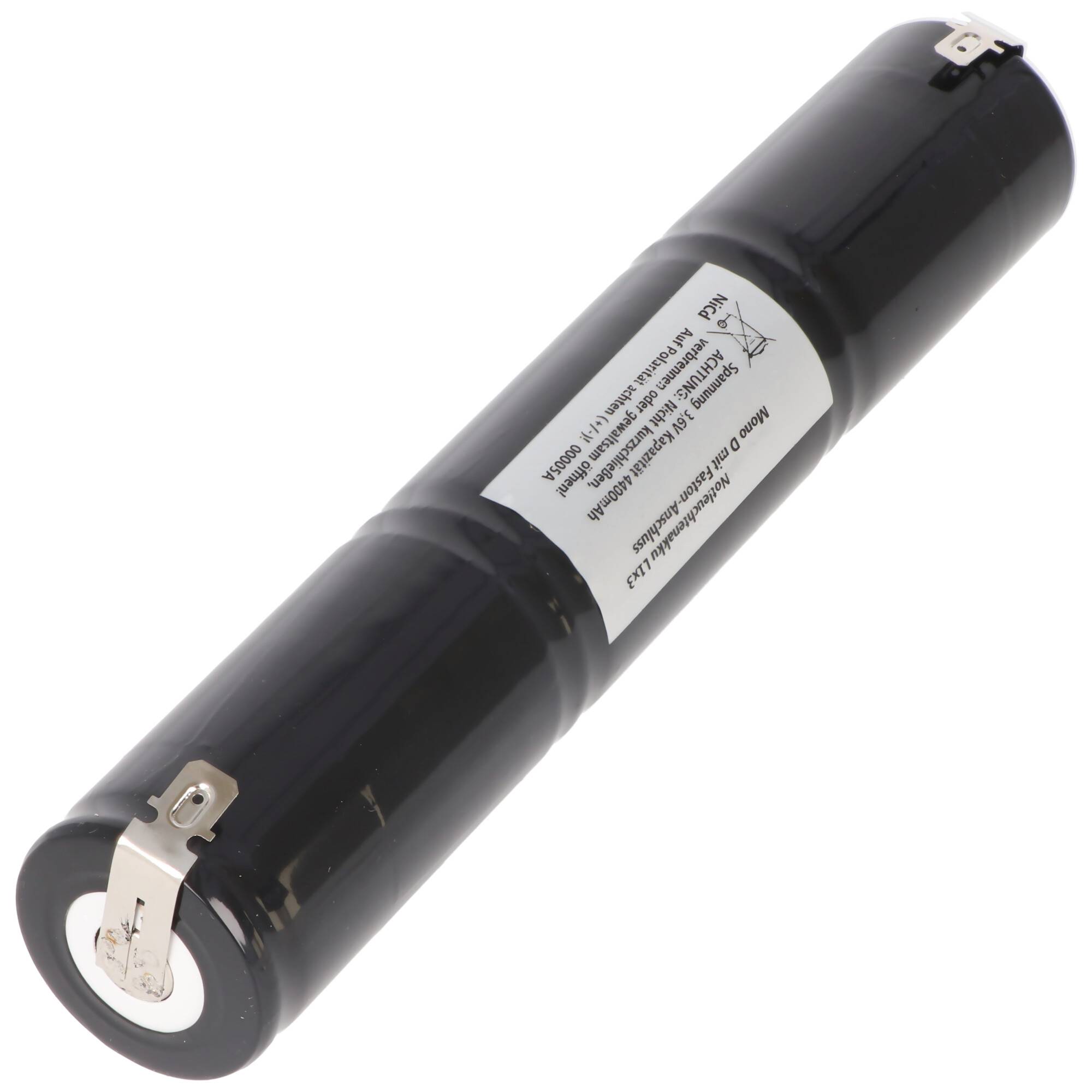 Notleuchtenakku NiCd 3,7V 4500mAh L1x3 Mono D mit Faston-Anschluss ersetzt 3,7 V Akku