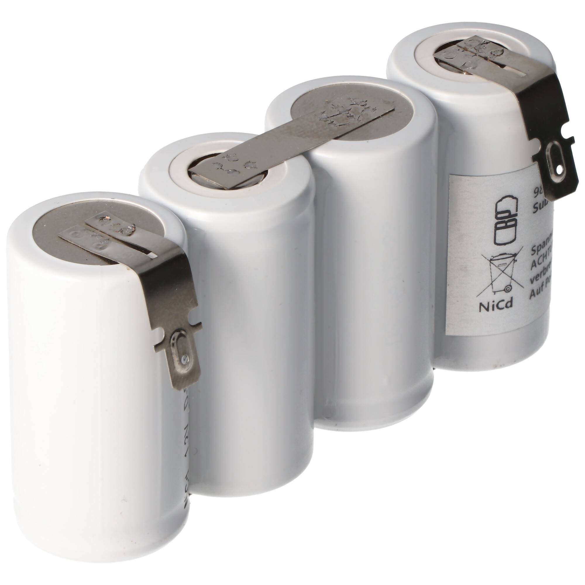 Notleuchtenakku NiMH 4,8V 1800mAh F1x4 Sub-C mit Faston-Anschluss ersetzt 4,8 V Akku
