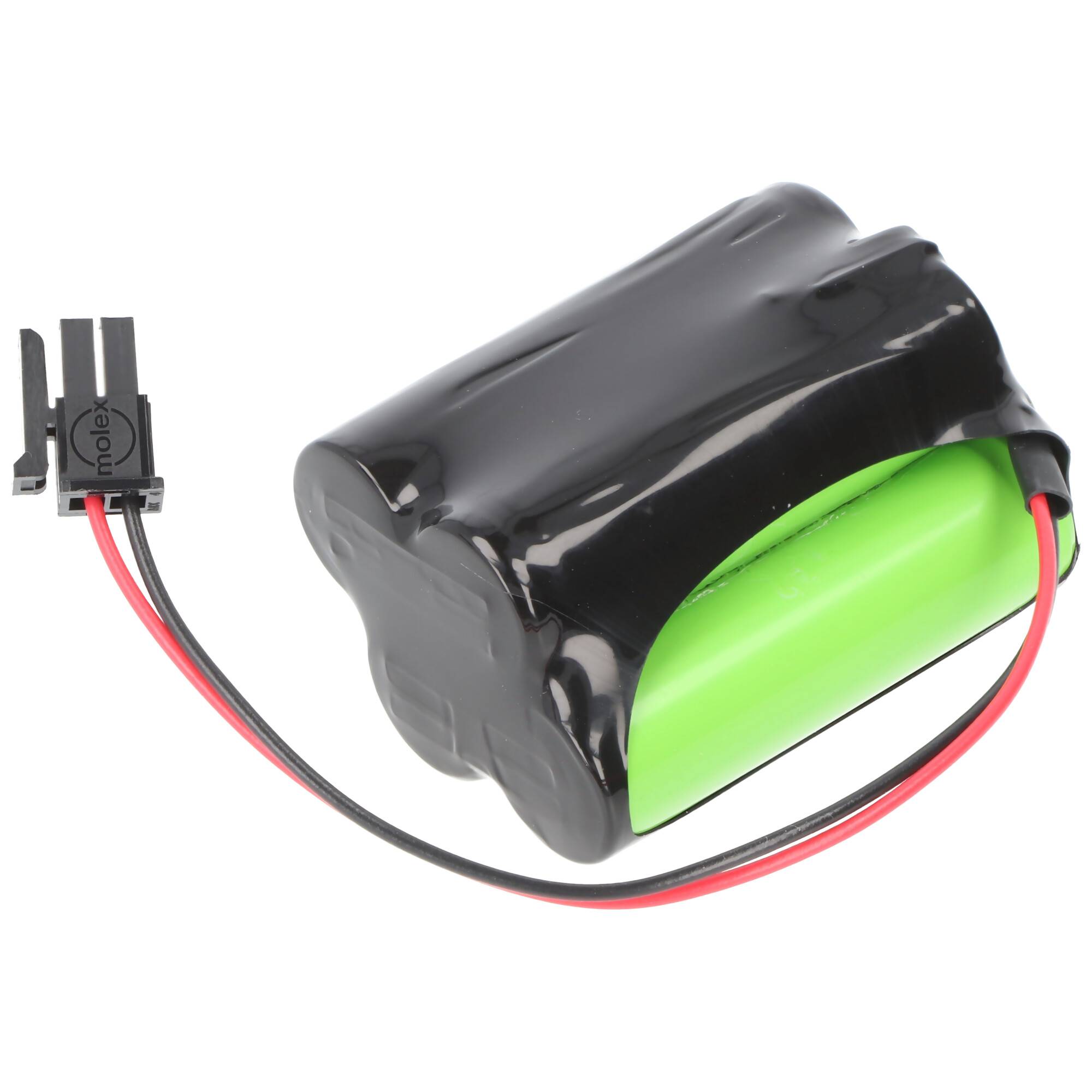 Notleuchtenakku NiMH 4,8V 1100mAh F2+2 Mignon AA mit 150mm Kabel & Stecker ersetzt Inotec 890014