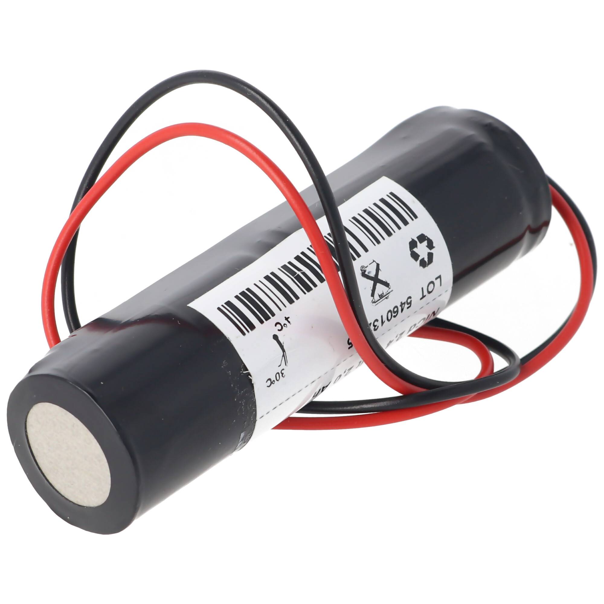 Notleuchtenakku NiCd 2,4V 1800mAh L1x2 Sub-C mit 200mm Kabel einseitig passend für 2,4 V Akku