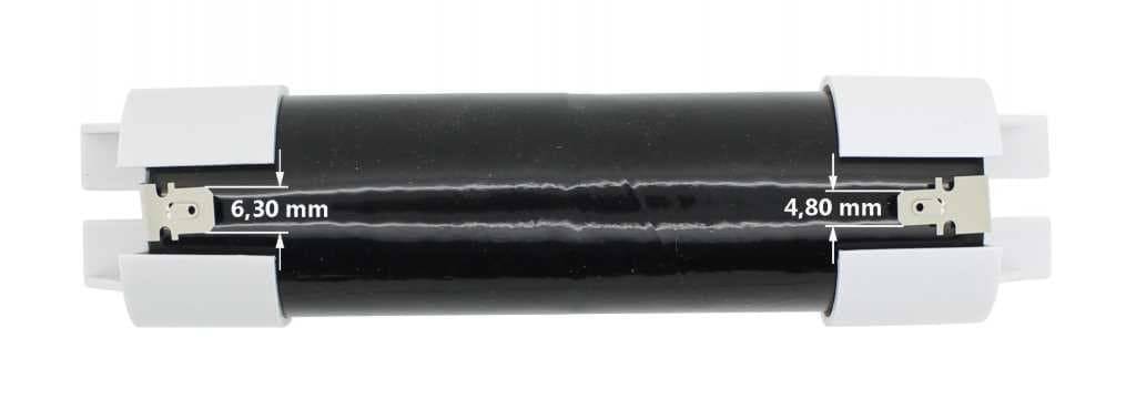 Notleuchtenakku NiCd 2,4V 4500mAh L1x2 Mono D mit Faston-Anschluss und Endkappen ersetzt 2,4 V Akku