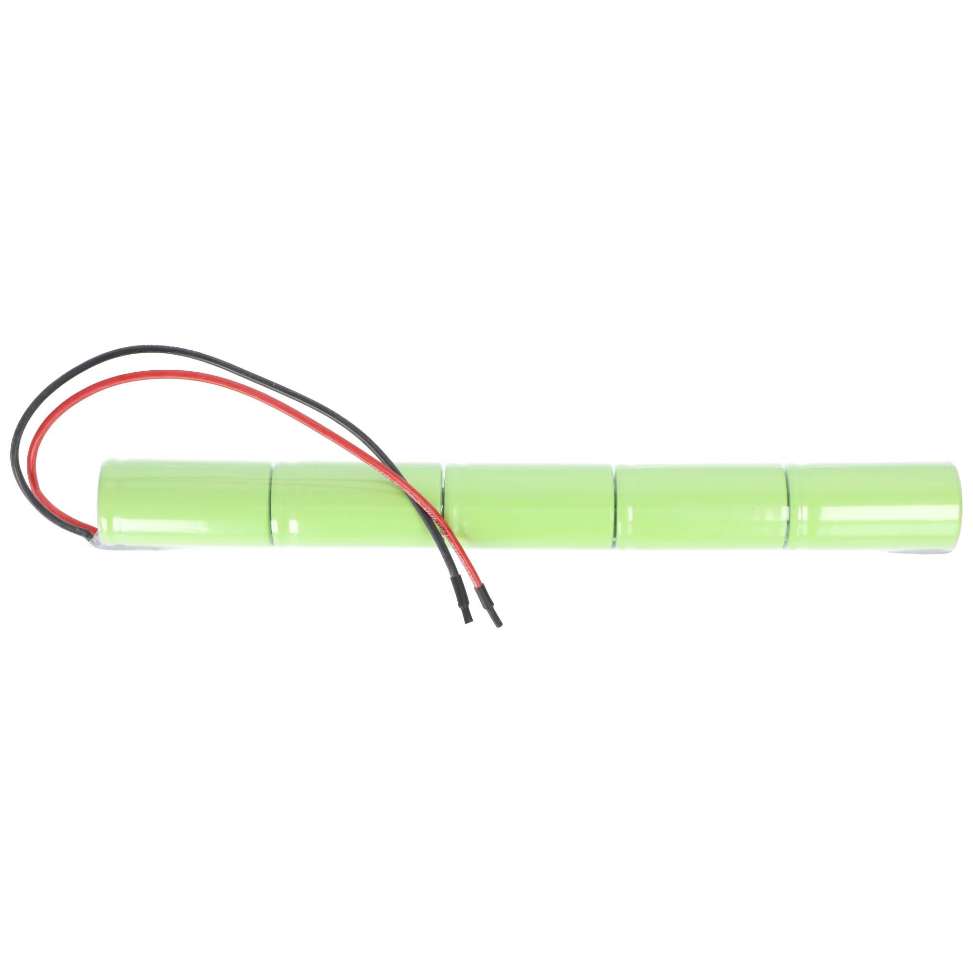 Notleuchtenakku NiMH 6,0V 4000mAh L1x5 Baby C mit 200mm Kabel einseitig passend für 6 V Akkus