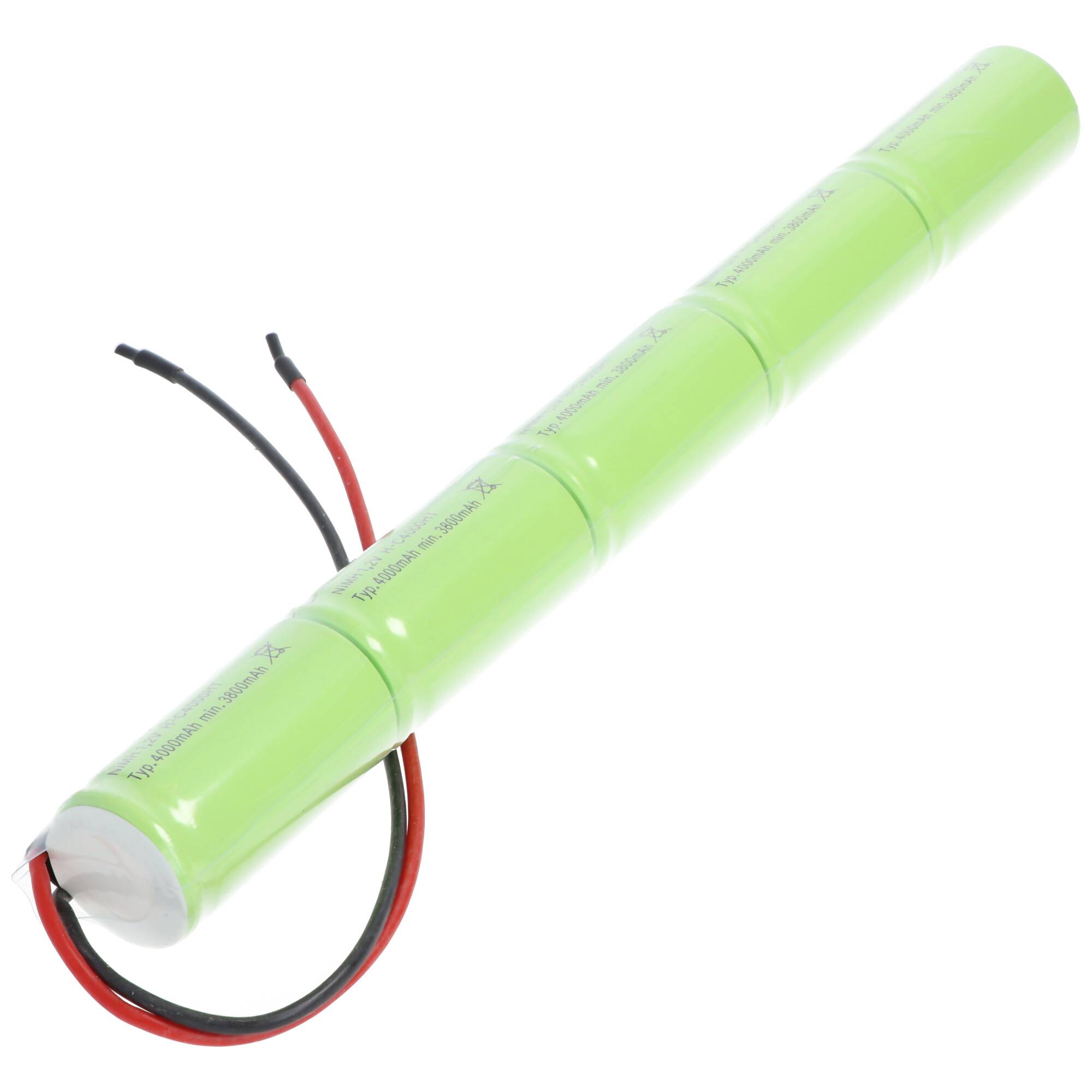 Notleuchtenakku NiMH 6,0V 4000mAh L1x5 Baby C mit 200mm Kabel einseitig passend für 6 V Akkus