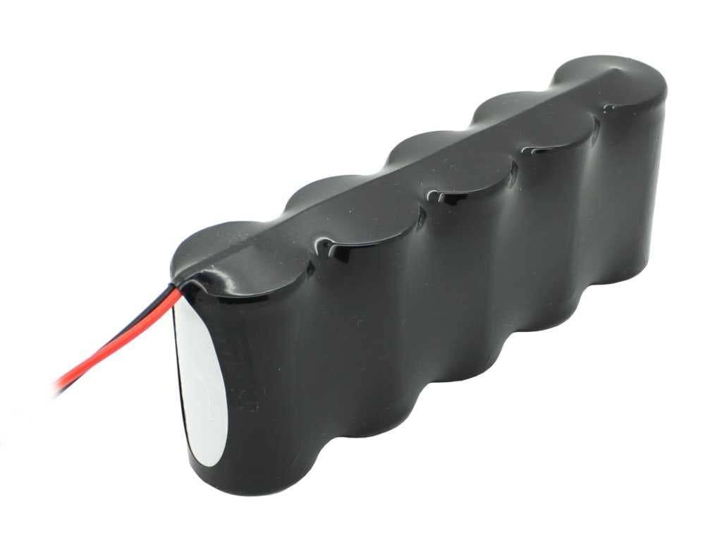 Notleuchtenakku NiCd 6V 4500mAh F1x5 Mono D mit 200mm Kabel einseitig passend für 6 V Akku