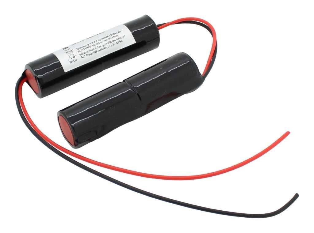 Notleuchtenakku NiCd 4,8V 1800mAh 2x L1x2 Sub-C mit 200mm Kabel ersetzt 4,8 V Akku, passend u.a. für Hucoag NL-6-3961-4/