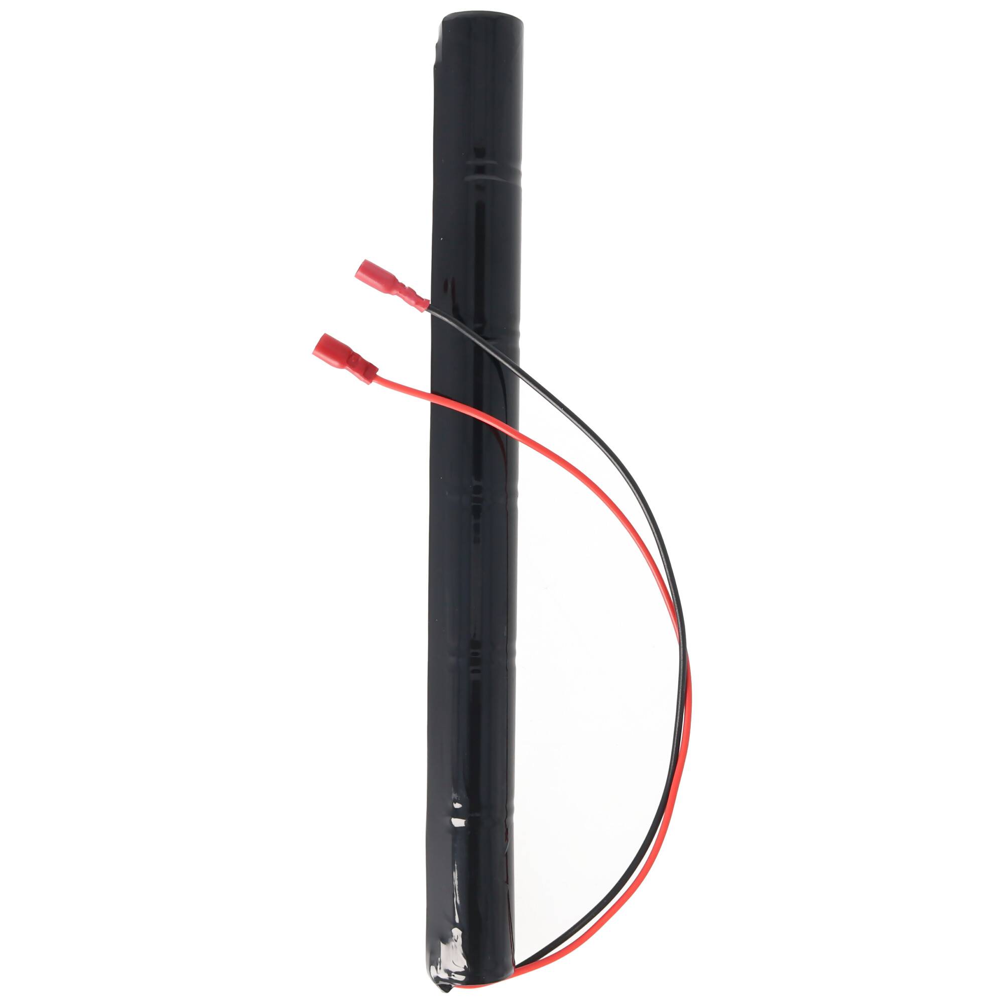 Notleuchtenakku NiCd 7,2V 2500mAh L1x6 Baby C mit 300mm Kabel ersetzt Beghelli 415258001 Plus-Pol 4,8mm und Minus-Pol 6,