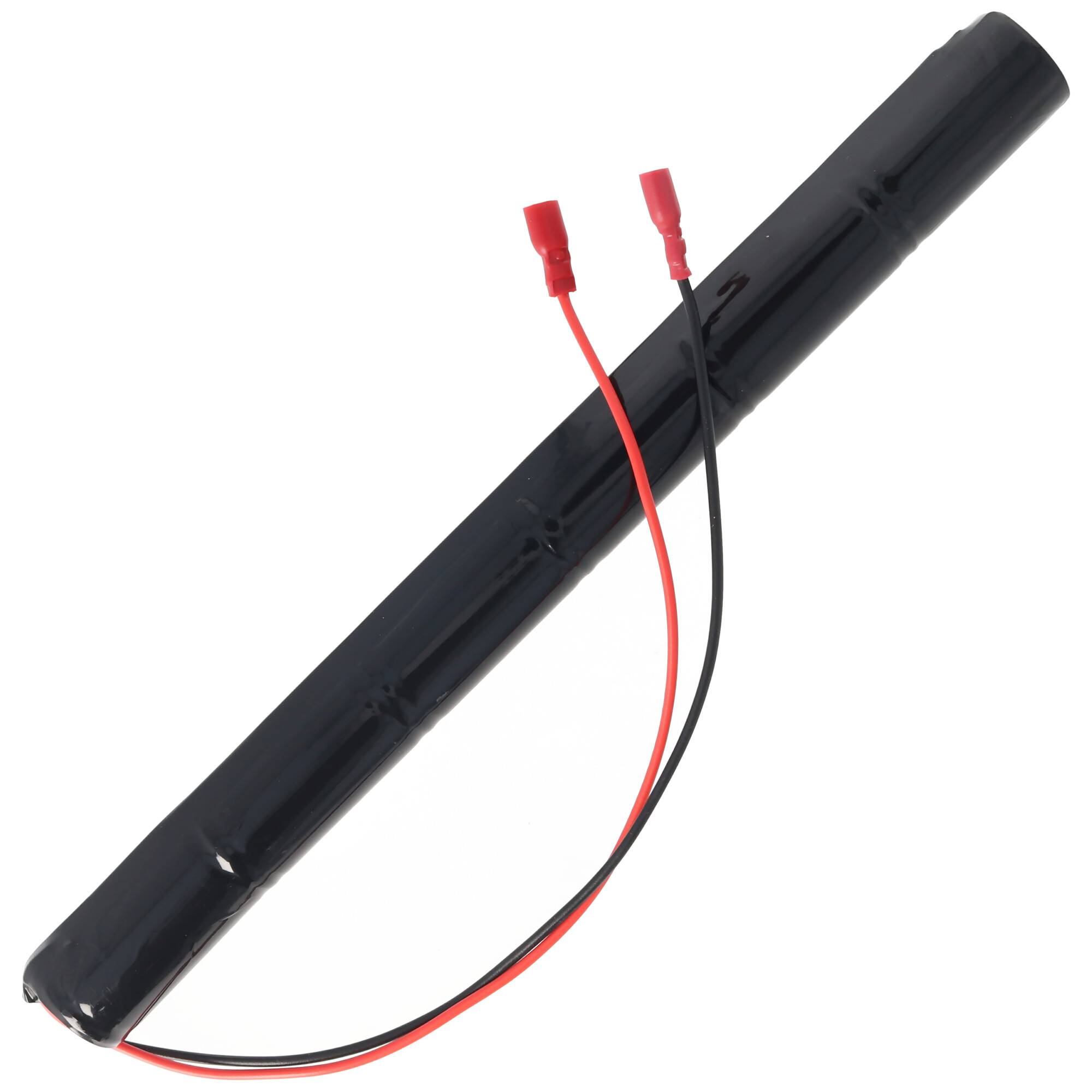 Notleuchtenakku NiCd 7,2V 2500mAh L1x6 Baby C mit 300mm Kabel ersetzt Beghelli 415258001 Plus-Pol 4,8mm und Minus-Pol 6,