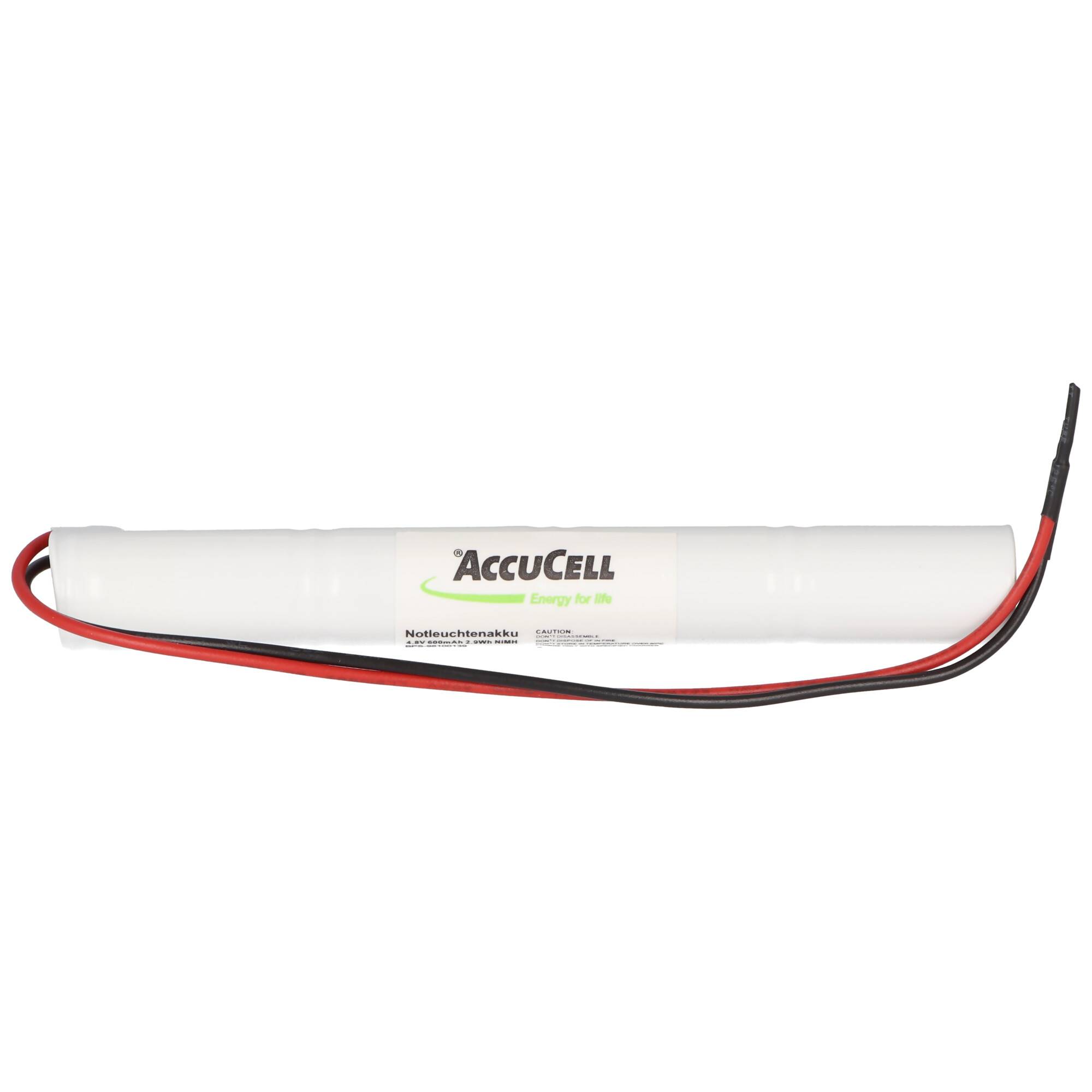 Notleuchtenakku NiMH 4,8V 600mAh L1x4 Lady N mit 200mm Kabel einseitig ersetzt RPower 4.8V 600mAh