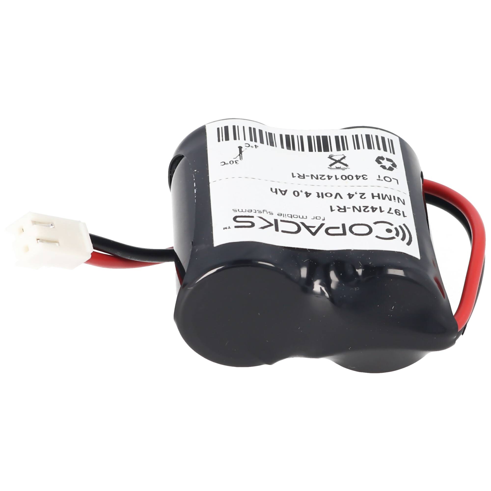 Notleuchtenakku NiMH 24V 4000mAh F1x2 Baby C mit 150mm Kabel und Stecker ersetzt Zumtobel 00072882