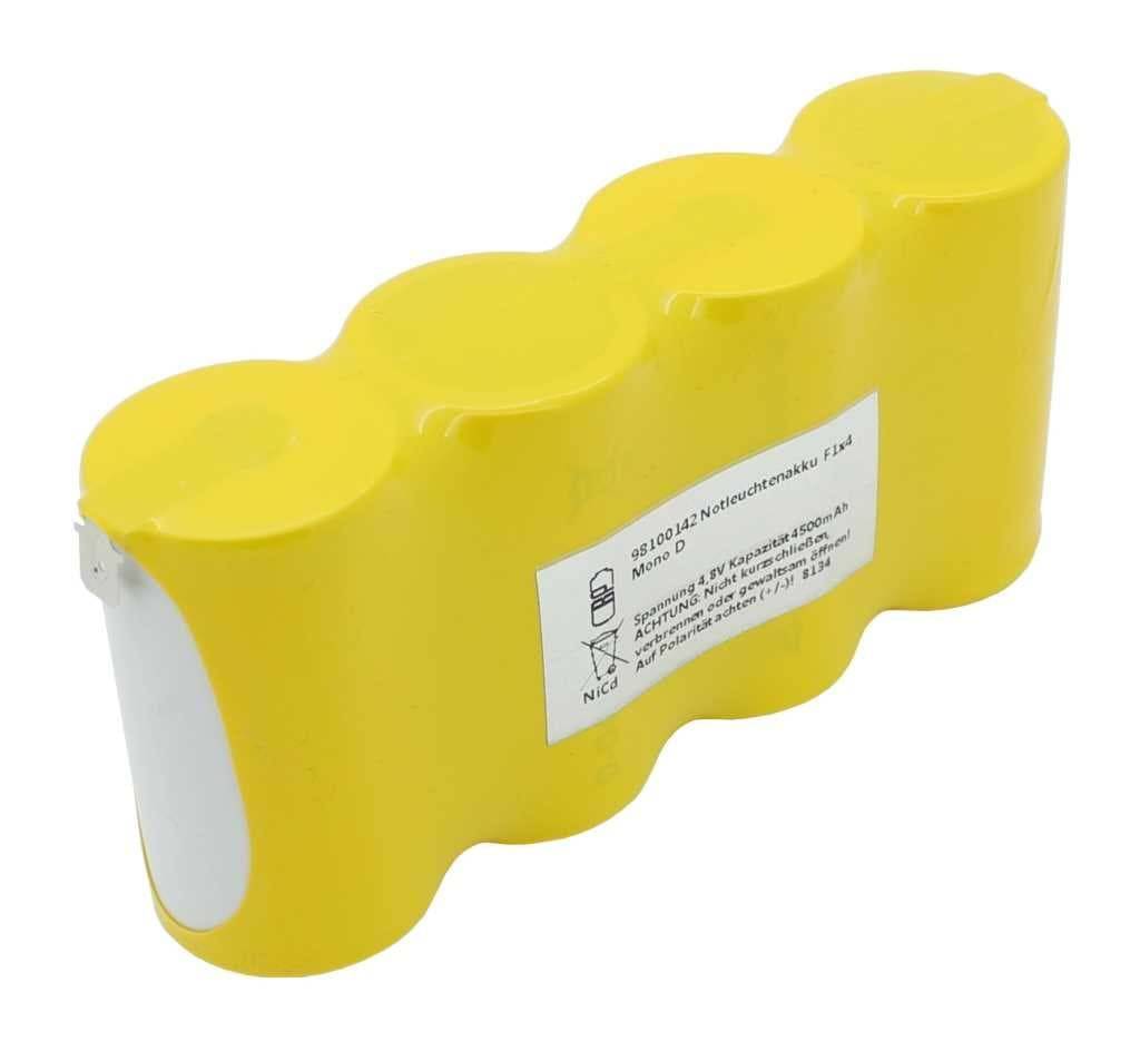 Notleuchtenakku NiCd 4,8V 4500mAh F1x4 Mono D mit Faston-Anschluss