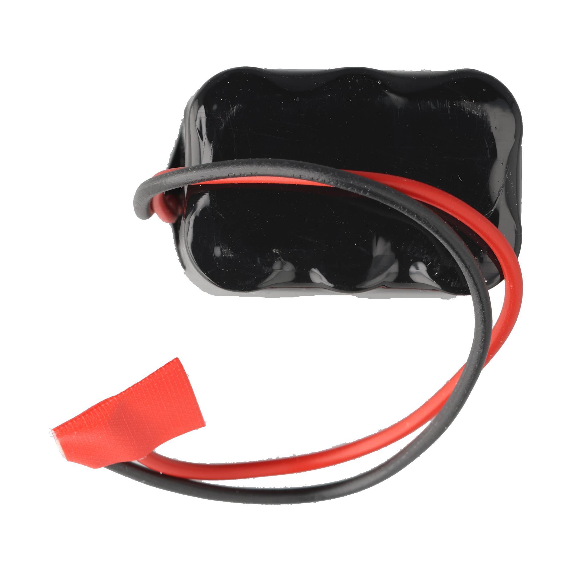 Notleuchtenakku NiMH 7,2V 1800mAh F2x3 Mignon AA mit 200mm Kabel einseitig