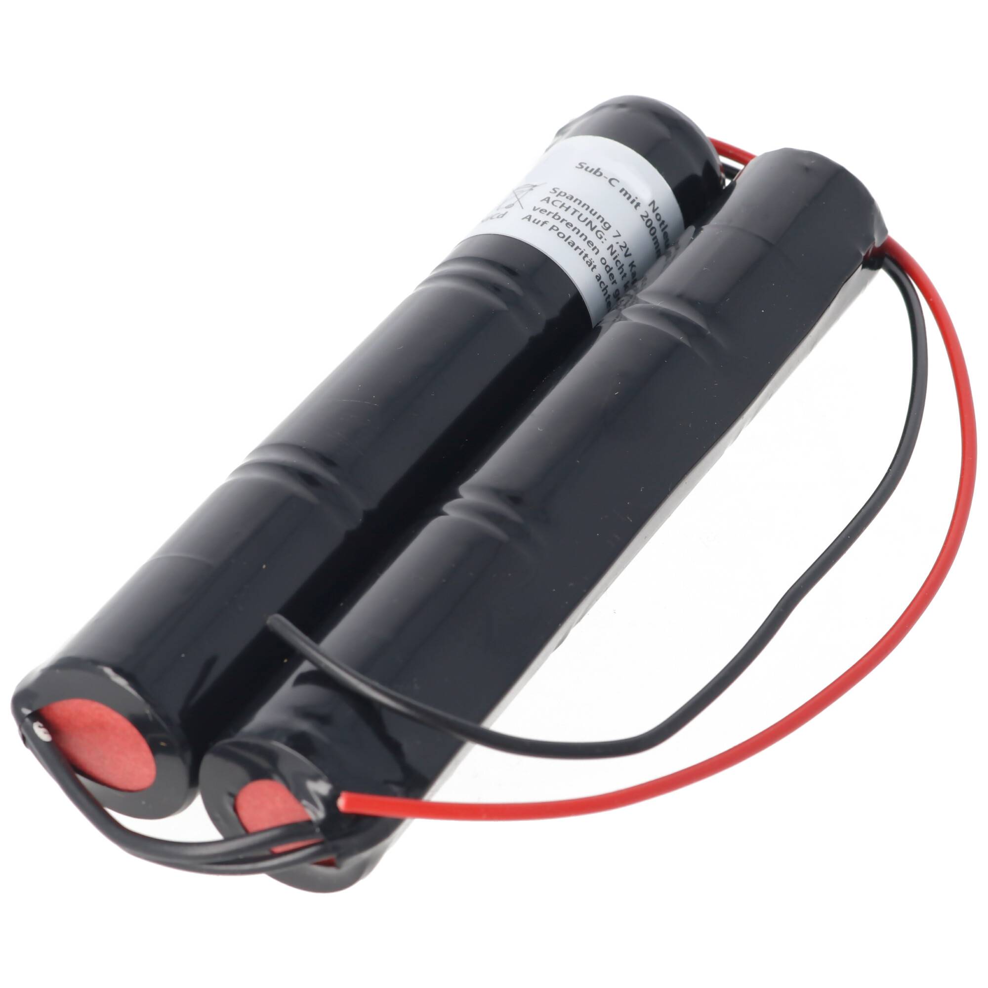 Notleuchtenakku NiCd 7,2V 1800mAh 2x L1x3 Sub-C mit 200mm Kabel