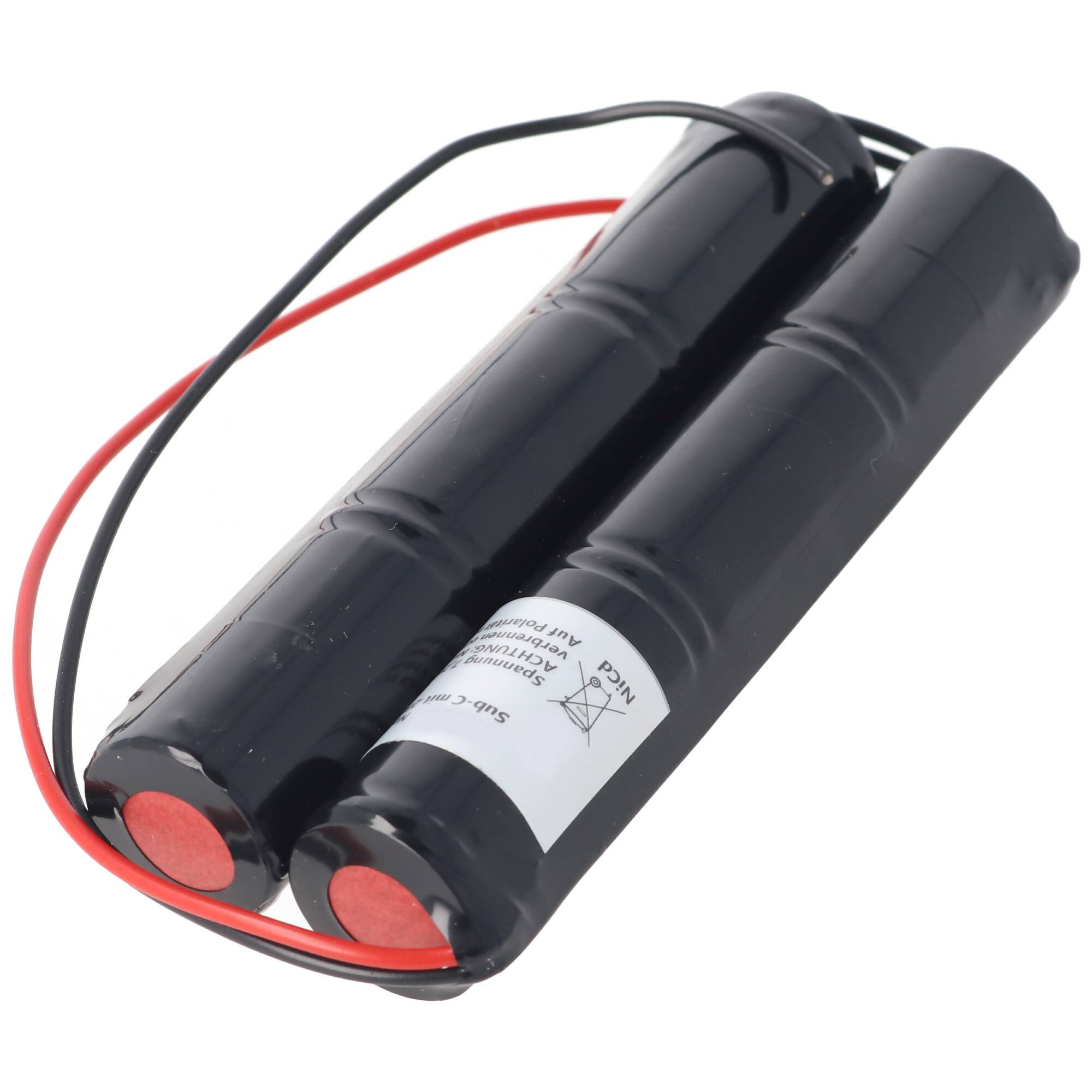 Notleuchtenakku NiCd 7,2V 1800mAh 2x L1x3 Sub-C mit 200mm Kabel