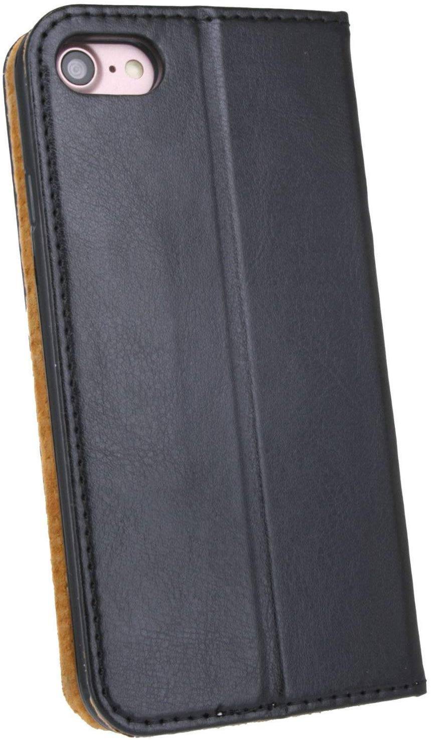cofi1453 Elegante ECHT Leder Buch-Tasche Hülle kompatibel mit LG K20 (2019) in Schwarz Wallet Book-Style Cover Schale