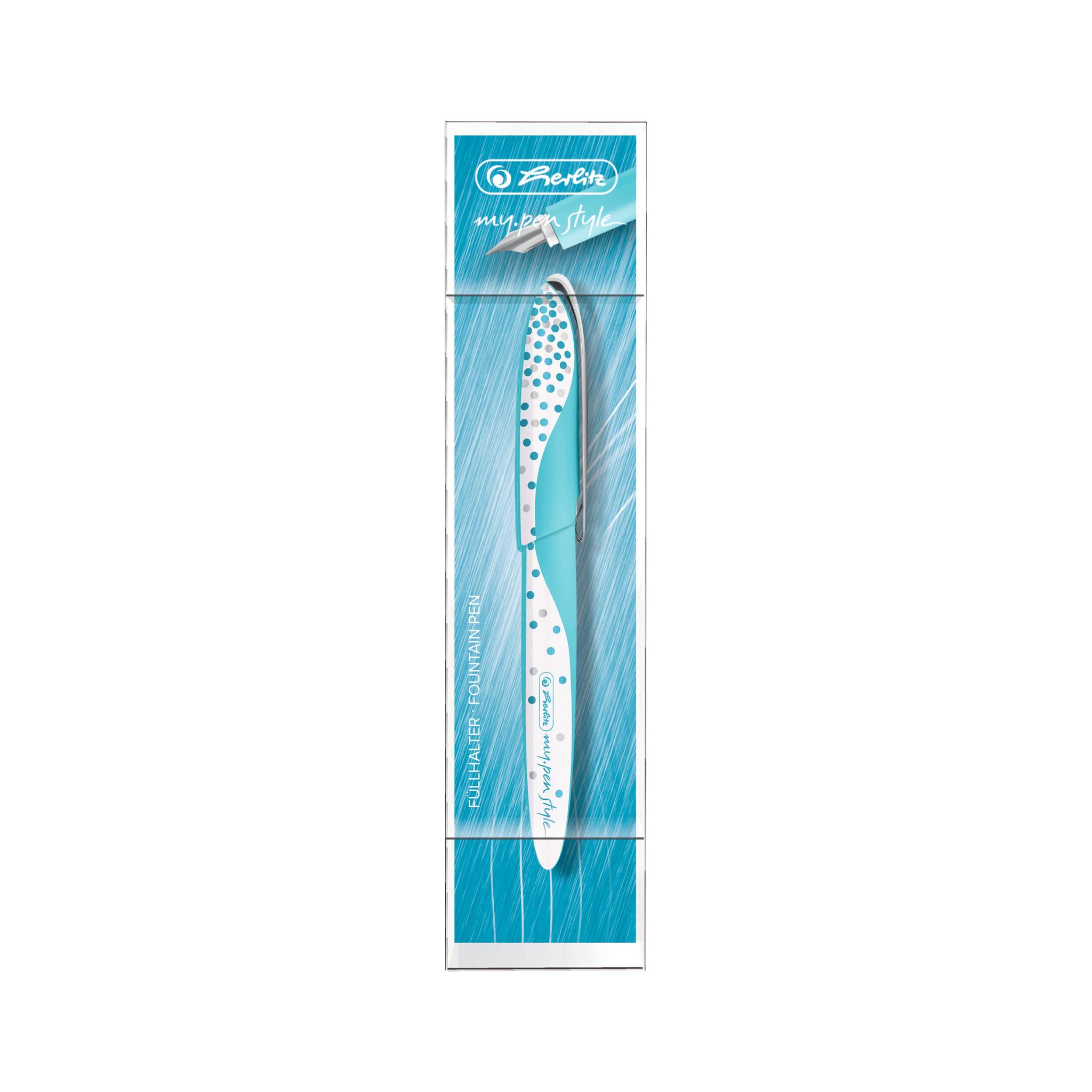 Herlitz my.pen Frozen Glam, Blau, Weiß, Kartuschenfüllsystem, Edelstahl, 1 Stück(e)