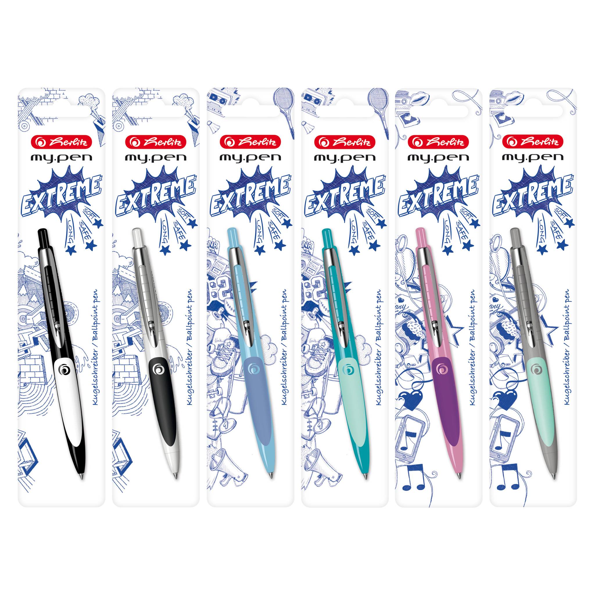 Herlitz my.pen, Clip, Clip-on-Einziehkugelschreiber, Nachfüllbar, Blau, 1 Stück(e)