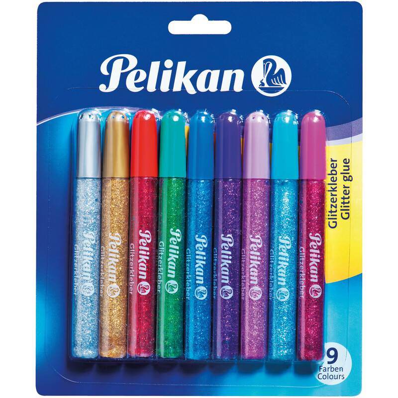 Pelikan Glitzerkleber, 9 x 10,5 ml, Blisterkarte