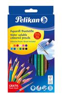 Pelikan 700672, Schwarz, Blau, Braun, Grün, Hellblau, Hellgrün, Orange, Pfirsich, Pink, Rot, Violett, Gelb, 12 Stück(e)