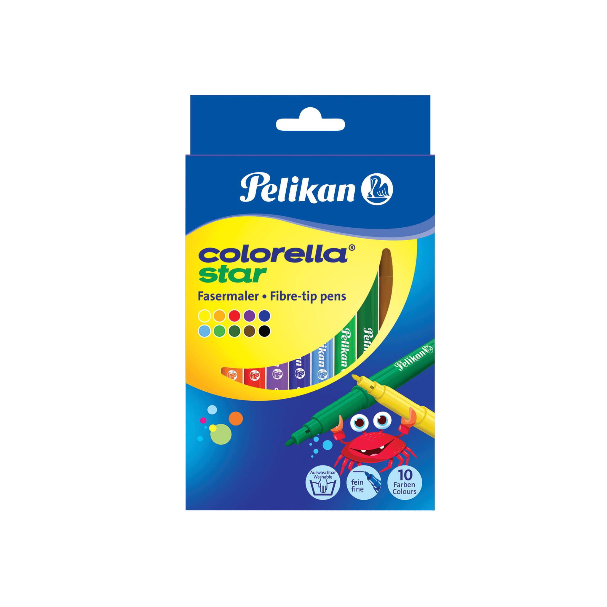 Pelikan Colorella Star C302, Fein, 10 Farben, Mehrfarben, Rund, 10 Stück(e), Karton mit Aufhänger