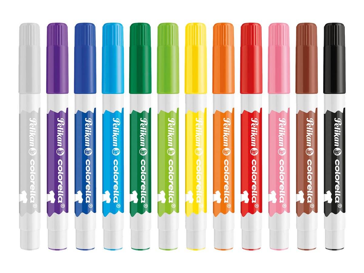 Pelikan Colorella - Marker - für Textil - gemischte Farben - Mittel (Packung mit 12)