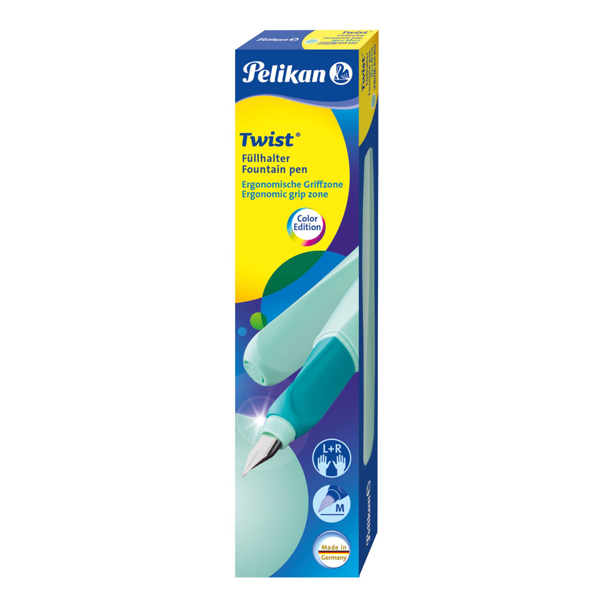 Pelikan Twist, Mintfarbe, Kartuschenfüllsystem, Blau, Beidhändig, 1 Stück(e)