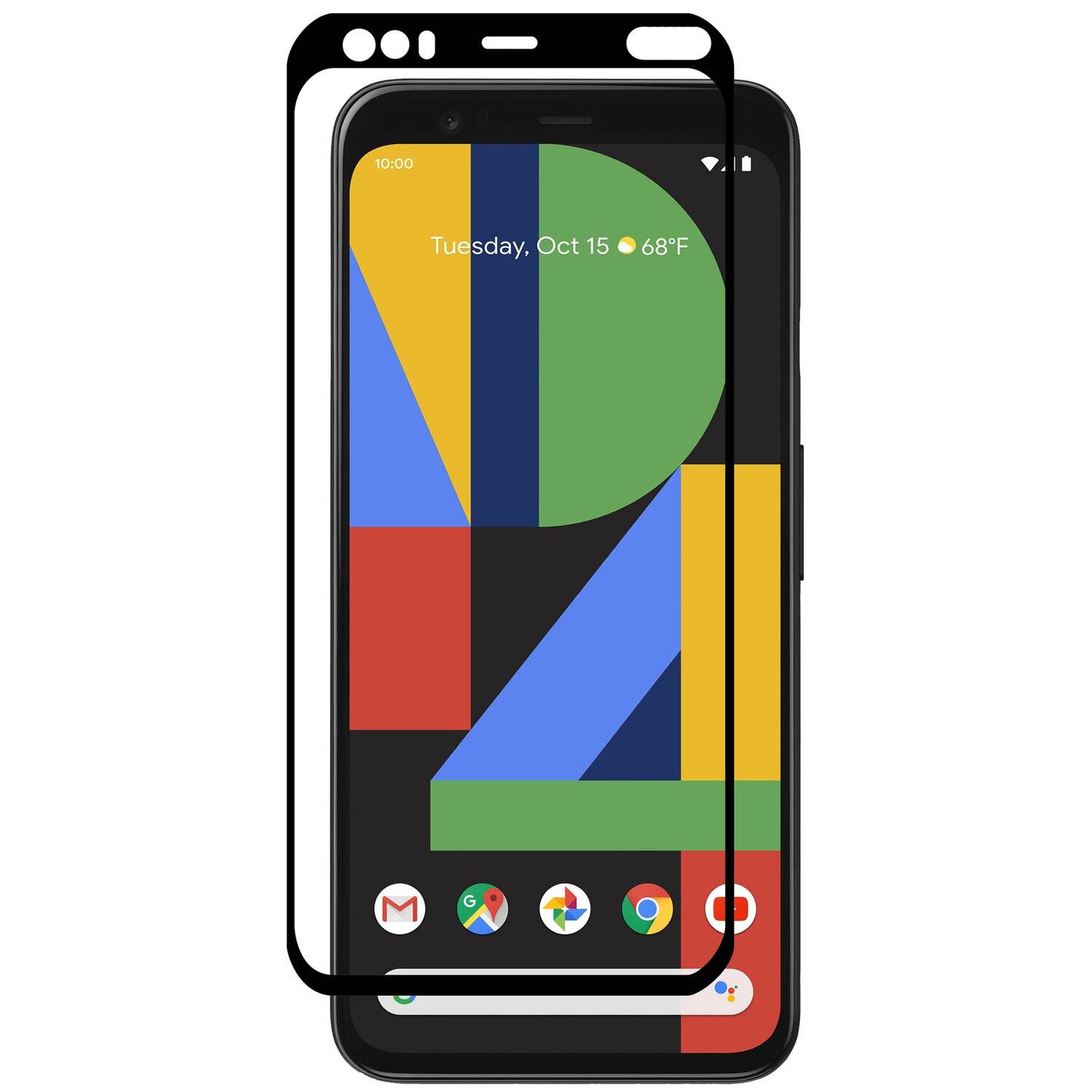 cofi1453® 5D Schutz Glas kompatibel mit GOOGLE PIXEL 4 Curved Schutz Folie Vollständig Klebend und Abdeckung