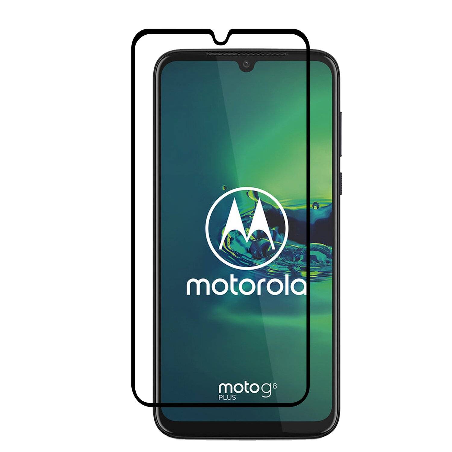 cofi1453® 5D Schutz Glas kompatibel mit MOTOROLA MOTO G8 PLUS Curved Schutz Folie Vollständig Klebend und Abdeckung