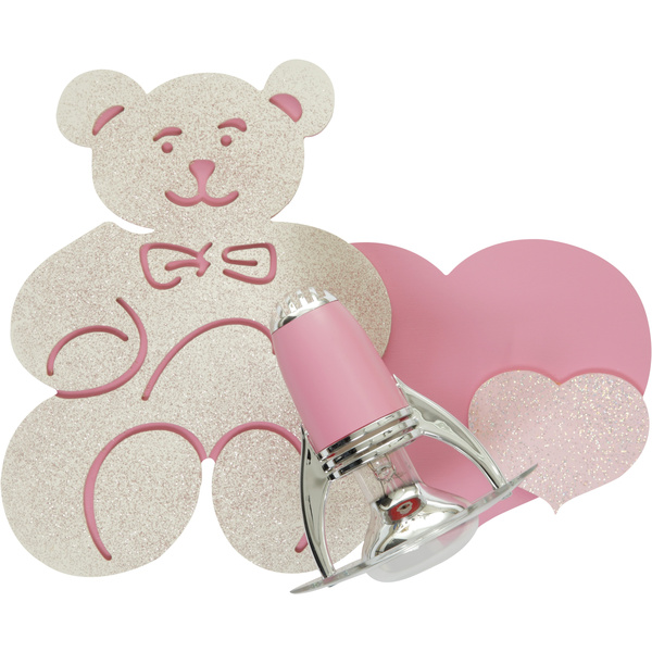 Kinderzimmerlampe Mädchen, rosa, mit Tier-Design