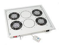 TRITON Rack-Lüftereinsatz - mit 4 Lüfter, Thermostat - RAL 9005