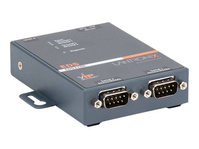 Lantronix Device Server EDS2100 2 Port Secure RS232/422/485 Serial to IP Ethernet Gateway - Geräteserver - 2 Anschlüsse