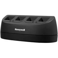 Schwarzes Honeywell Multi-Bay-Ladedock mit vier offenen Steckplätzen auf weißem Hintergrund.